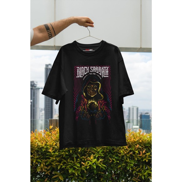 Band rock T-shirt | Skull Crystal Ball Graphic Tee | Mystical Psychic T-Shirt - Picture 4 of 10